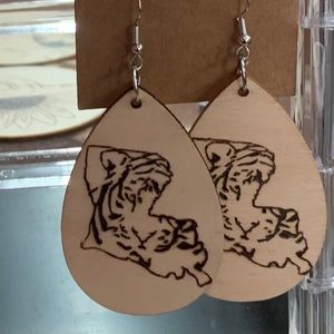 Hand burned earrings!